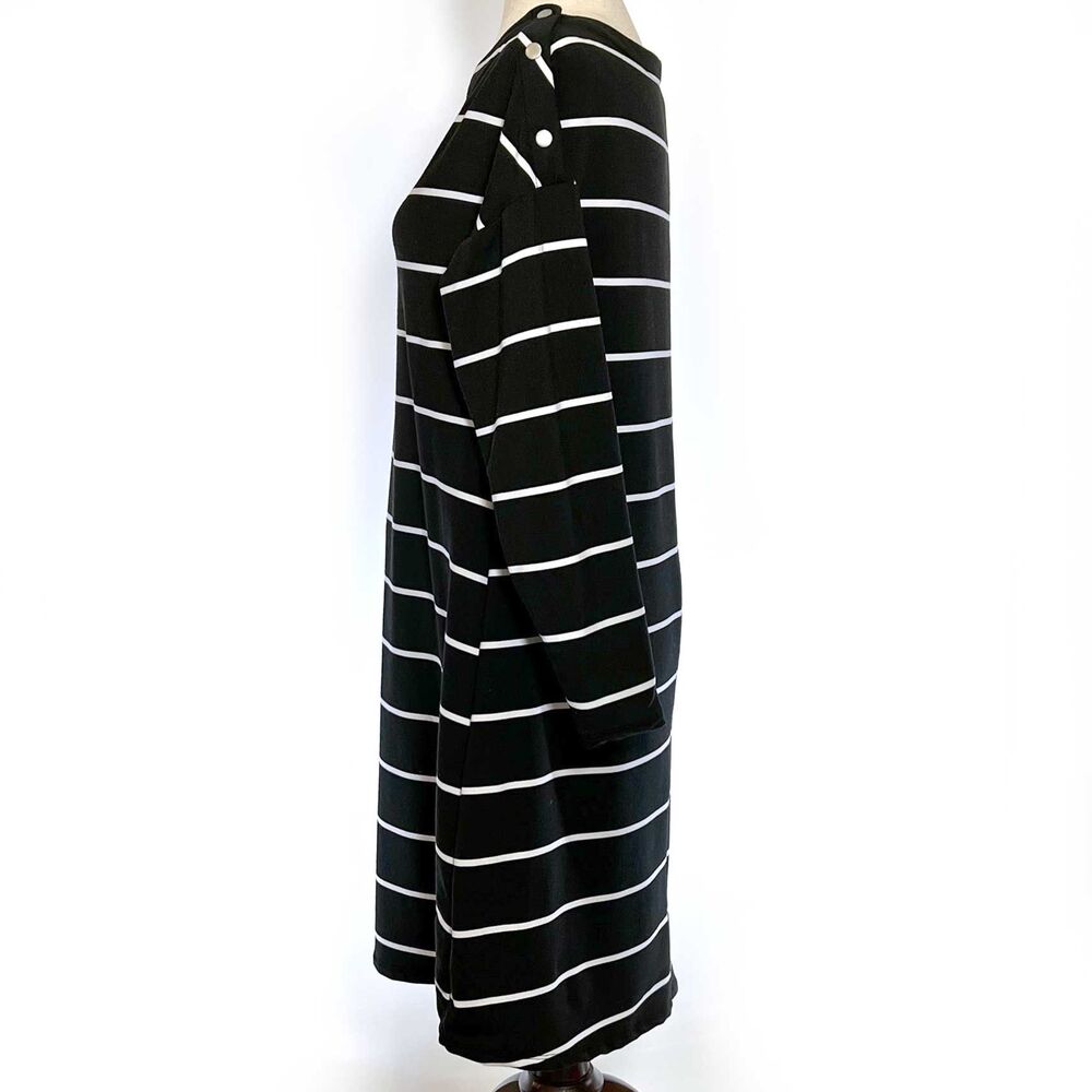 Maurices 24/7 Black & White Stripe Shift Dress - Picture 4 of 7